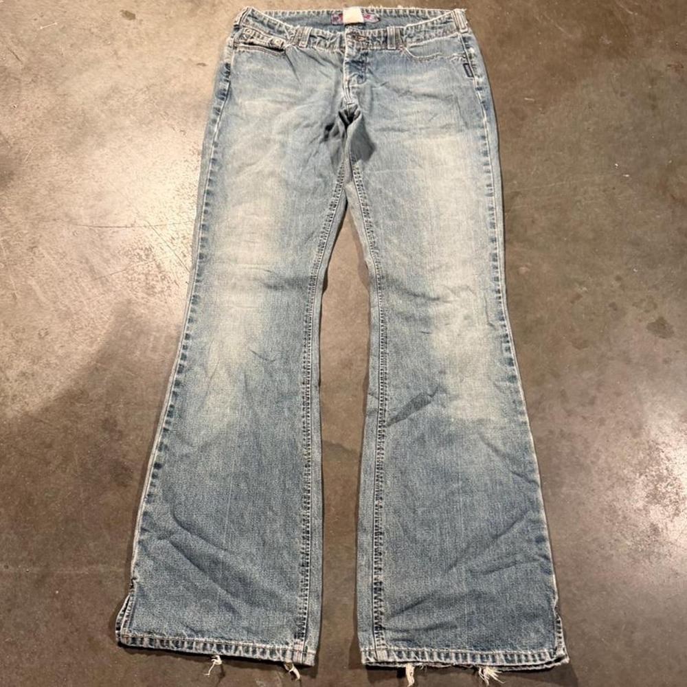 Y2K silver low rise bootcut womens jeans